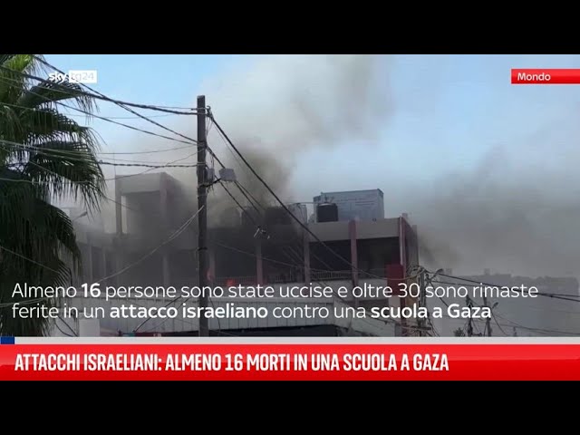 ⁣Attacchi israeliani: almeno 16 morti in una scuola a Gaza