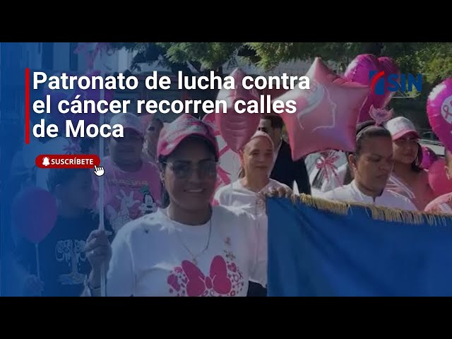 ⁣Patronato de lucha contra el cáncer recorren calles de Moca