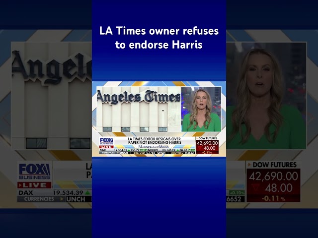 ⁣LA Times editor makes shocking move, resigns over paper not endorsing Harris #shorts