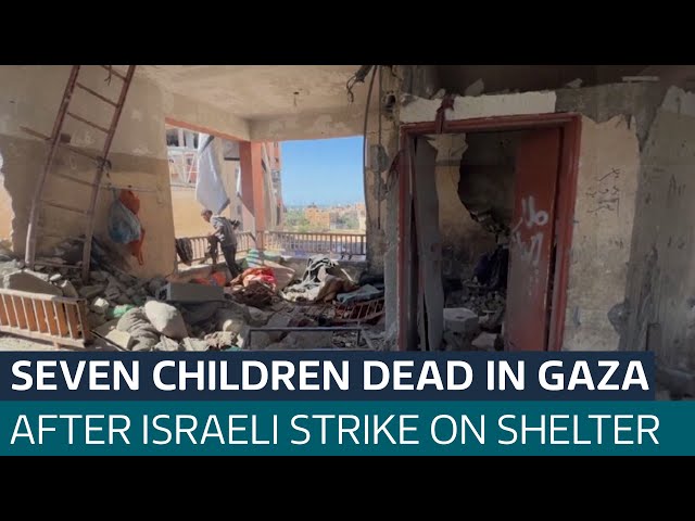 ⁣Seven children dead in Gaza after Israeli strike on school being used as shelter | ITV News