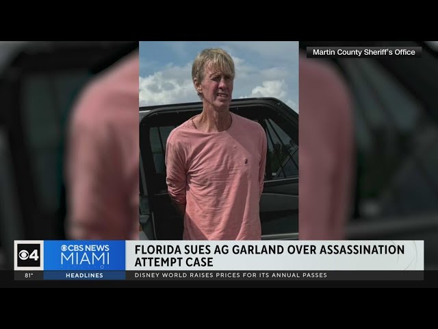 ⁣Florida sues DOJ over Trump assassination attempt in West Palm Beach