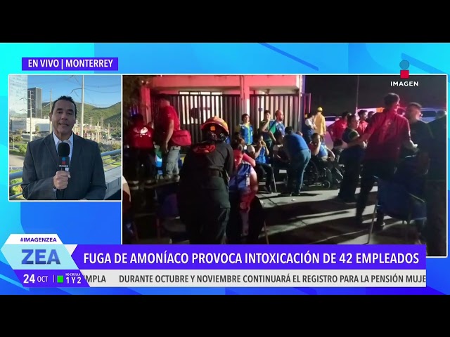 ⁣Fuga de amoníaco provoca la intoxicación de 56 personas en Nuevo León | Noticias con Francisco Zea