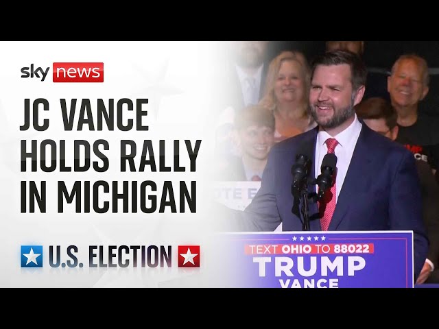 ⁣Watch live: Republican vice-presidential nominee JD Vance holds campaign rally in Michigan