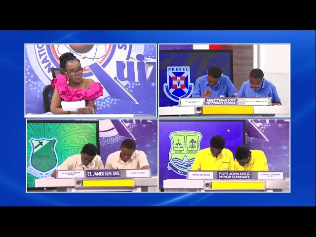 ⁣#NSMQ2024: PRESEC eliminates Pope John SHS and St. James SHS to qualify for the Semifinals