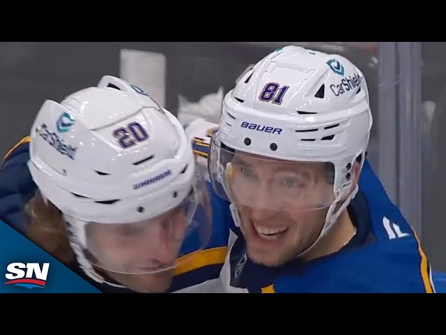 ⁣Blues' Philip Broberg And Dylan Holloway Pot Pair Of Goals vs. Maple Leafs