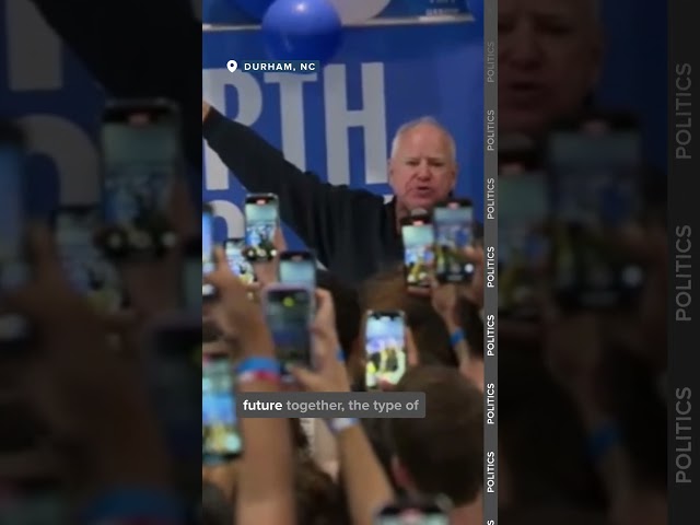 ⁣Tim Walz visits Duke University on the campaign trail