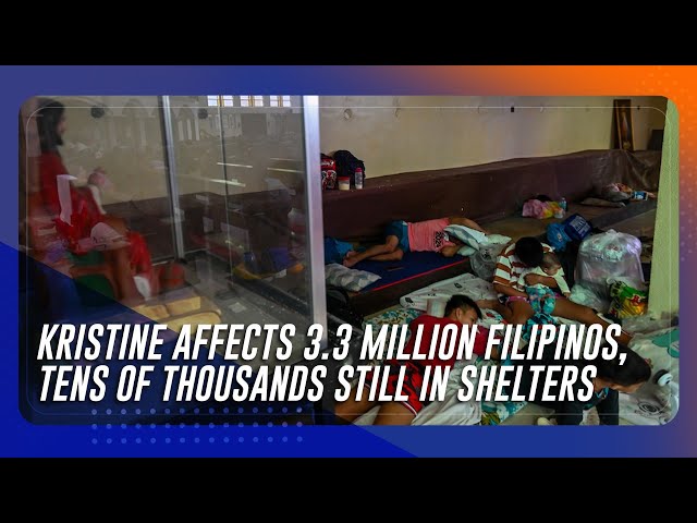 ⁣Kristine affects 3.3 million Filipinos, tens of thousands still in shelters - DSWD