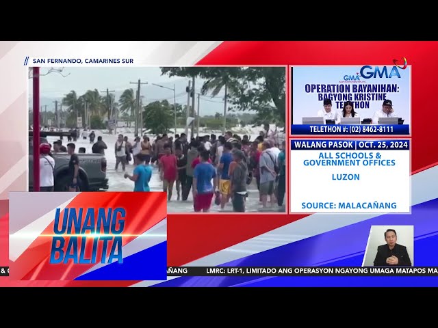 ⁣Maraming stranded na sasakyan dahil Bagyong Kristine, pila mula San Fernando... | Unang Balita