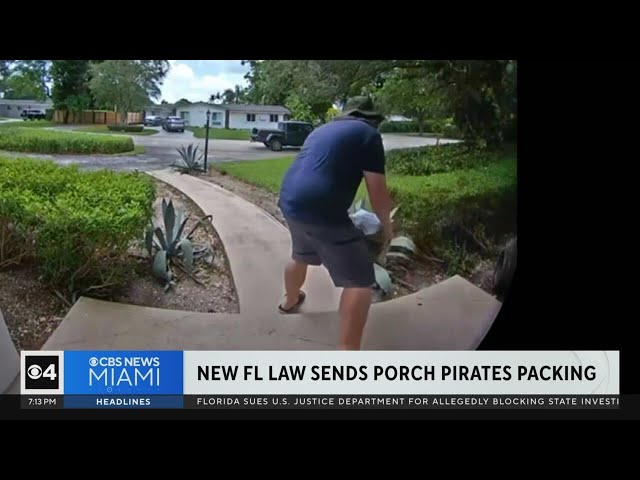 ⁣New Florida law sends porch pirates packing by making it serious crime