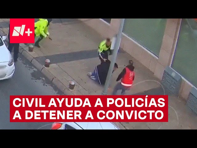 ⁣Civil ayuda a la policía a detener a un convicto - N+