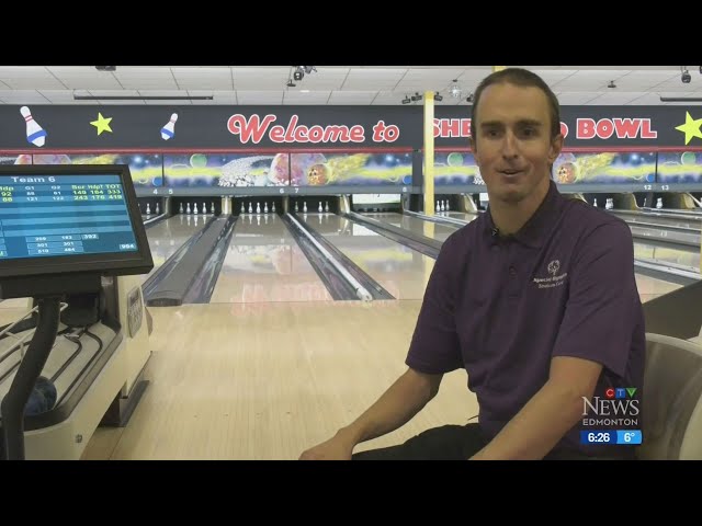 ⁣Special Olympics athlete in Edmonton bowls a perfect game