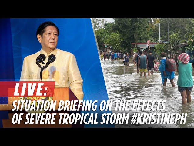 ⁣LIVE: Marcos Jr. leads situation briefing on the effects of Severe Tropical Storm #kristineph