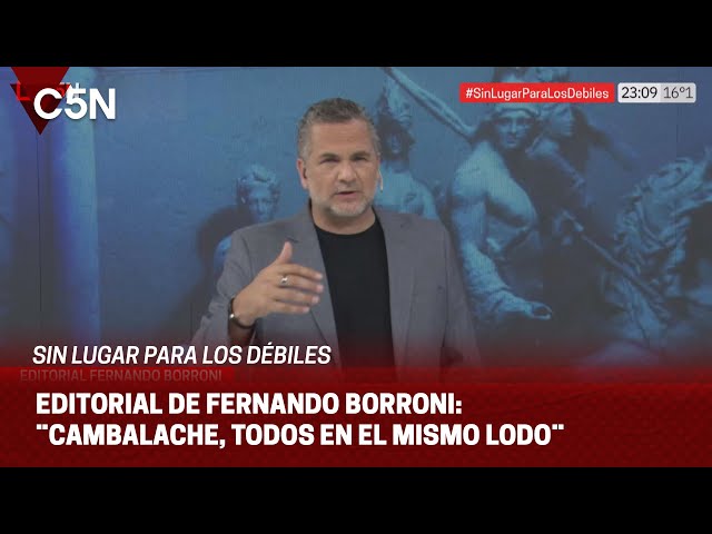 ⁣Editorial de FERNANDO BORRONI en SIN LUGAR PARA LOS DÉBILES: ¨CAMBALACHE, TODOS EN EL MISMO LODO¨