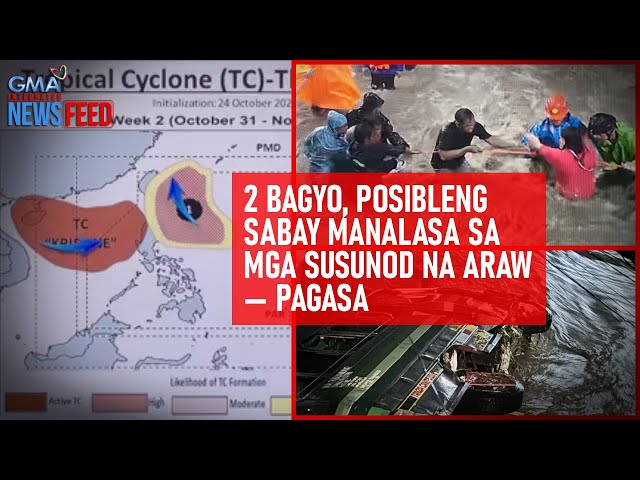 ⁣2 bagyo, posibleng sabay manalasa sa mga susunod na  — PAGASA | GMA Integrated Newsfeed