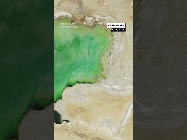 ⁣The largest inland sea in the world is drying up