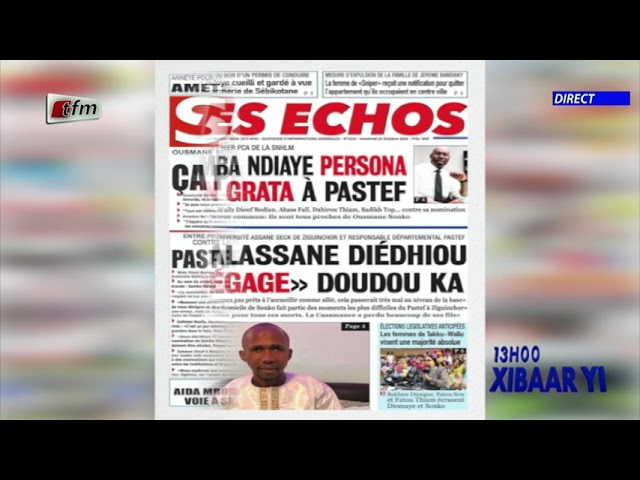 ⁣Revue de Presse du 25 Octobre 2024 présenté par Barthélémy Ngom