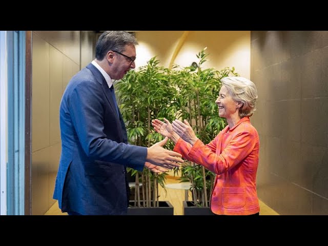 ⁣Von der Leyen und Vucic diskutieren EU-Beitritt Serbiens