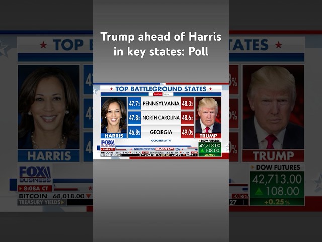 ⁣Trump is ahead in every battleground state, according to recent poll #shorts