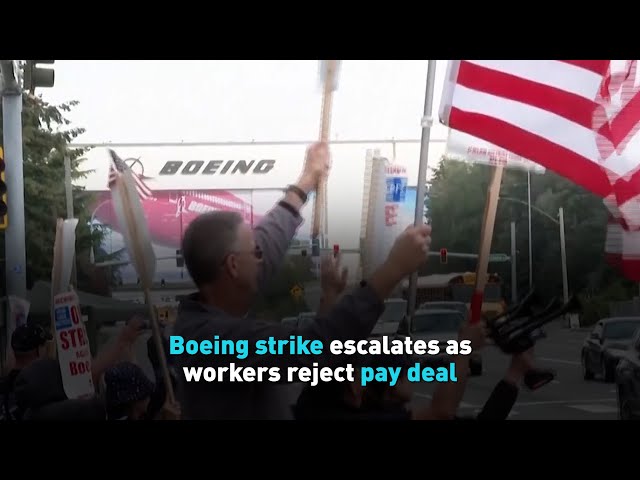 ⁣Boeing strike escalates as workers reject pay deal