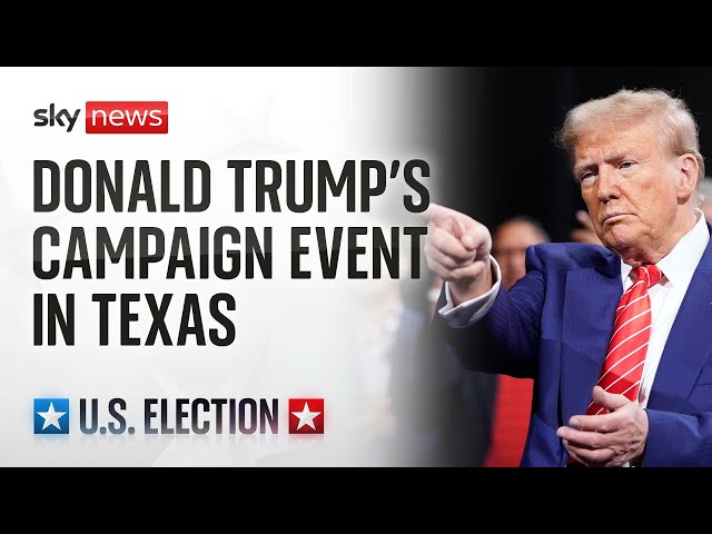 ⁣Republican presidential candidate Donald Trump holds campaign event Austin, Texas