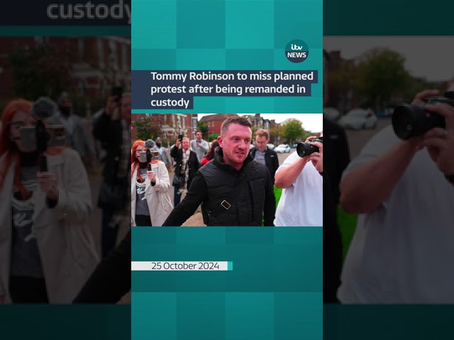 ⁣Tommy Robinson to miss planned protest after being remanded in custody #itvnews #shorts