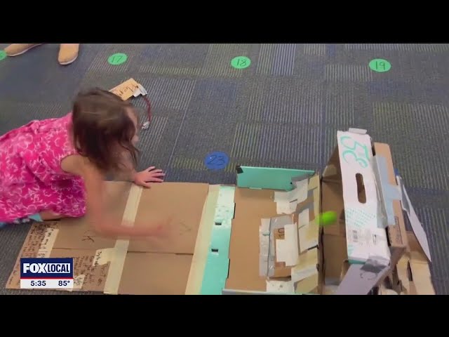 ⁣Richardson ISD students take part in arcade cardboard challenge