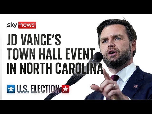 ⁣Watch live: Republican vice-presidential nominee JD Vance participates in Town Hall event in Raeford