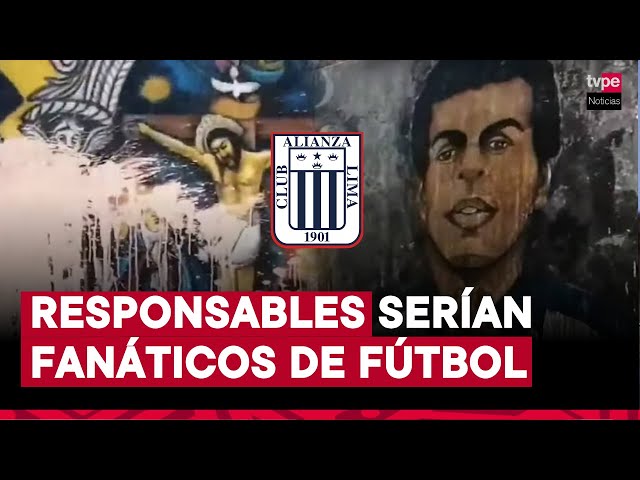 ⁣Piura: vandalizan imagen del Señor de los Milagros y dañan por cuarta vez murales de Alianza Lima