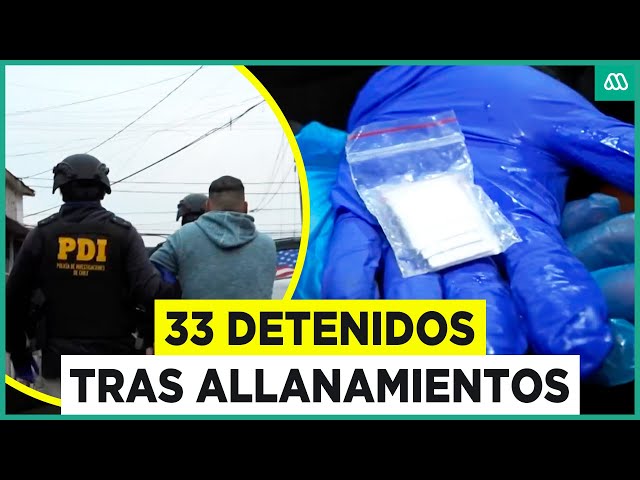 ⁣Masivo allanamiento: Hay 33 detenidos tras incautación de drogas en megaoperativo