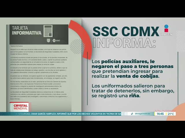 ⁣Tras riña en Av. Universidad entre policía y un ciudadano, la SSC emite comunicado | Crystal