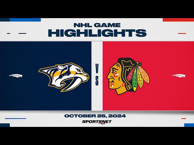 ⁣NHL Highlights | Predators vs. Blackhawks - October 25, 2024