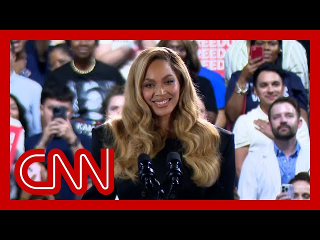 ⁣Hear what Beyoncé told voters at a Kamala Harris rally