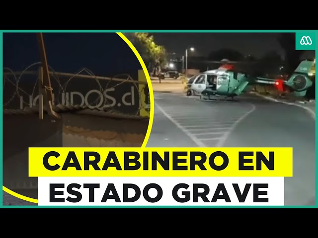 ⁣Carabinero en estado grave: Funcionario sufrió una caída de 5 metros de altura en procedimiento