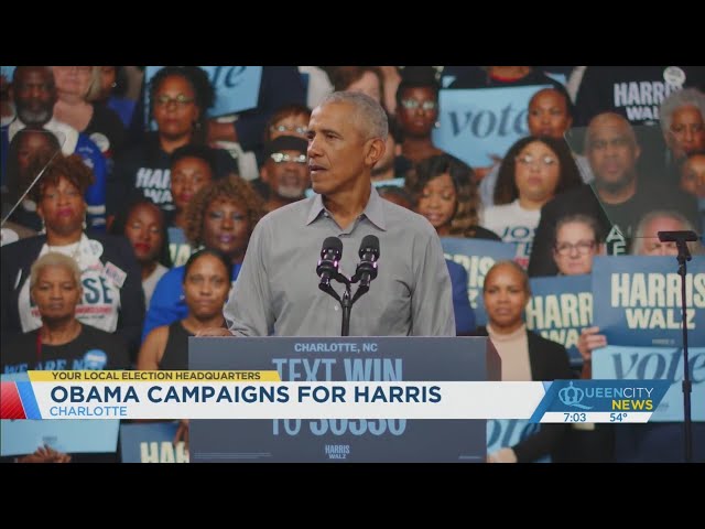 ⁣Obama touts Democratic leaders in NC during Charlotte rally