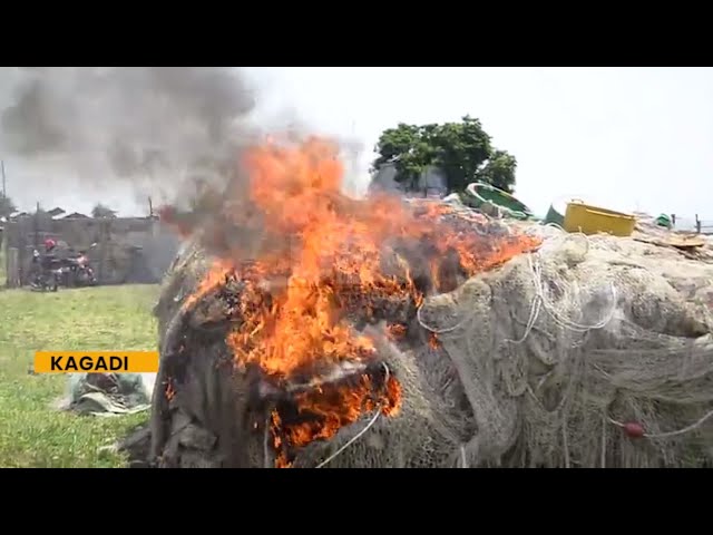 ⁣Illegal fishing gears destroyed in Kagadi - FPU warns all those ignoring the directives