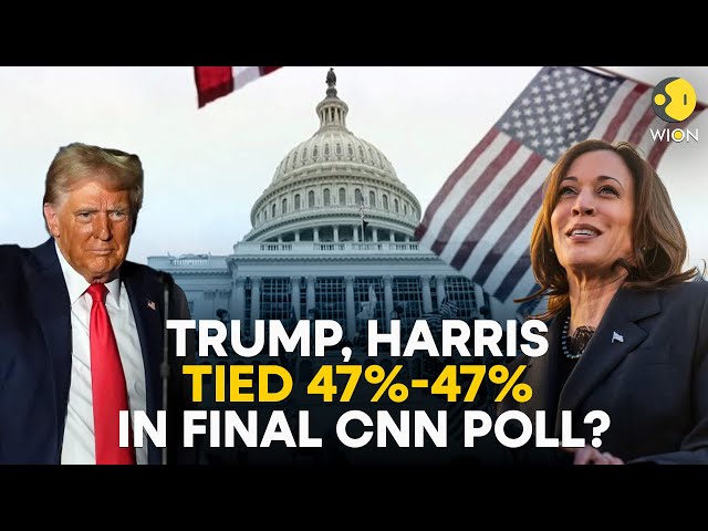 ⁣US Elections 2024: Poll Shows Trump and Harris Tied At 47%! Will This Hold Up Live? | WION LIVE