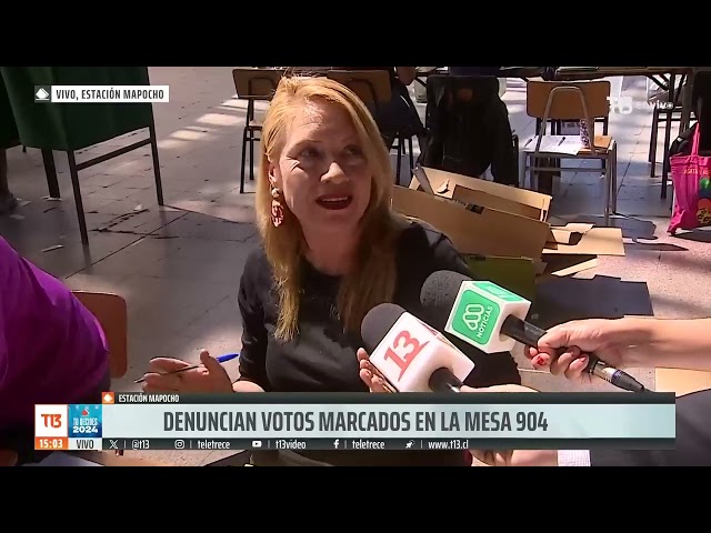 ⁣Denuncian votos marcados en mesa de Estación Mapocho