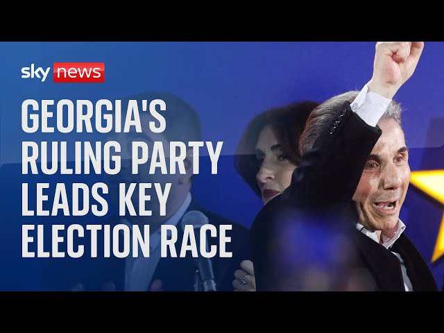 ⁣Georgia's ruling party leads key election race which could decide role in Europe