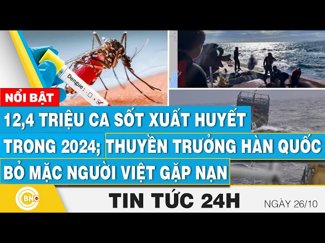 ⁣Tin 24h | 12,4 triệu ca sốt xuất huyết trong 2024; Thuyền trưởng Hàn Quốc bỏ mặc người Việt gặp nạn