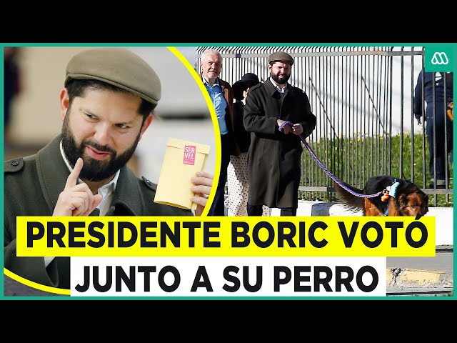 ⁣"Hoy es un día de silencio electoral": Presidente Boric votó con su perro en Punta Arenas