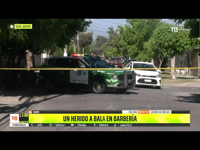 ⁣Al menos cinco disparos: Balacera a barbería en Maipú dejó una persona herida