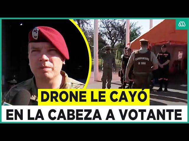 ⁣Drone le cayó en la cabeza a votante: El operador fue detenido por Carabineros