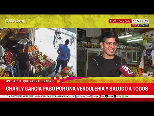 ⁣CHARLY GARCÍA pasó por una VERDULERÍA y SALUDÓ a sus EMPLEADOS