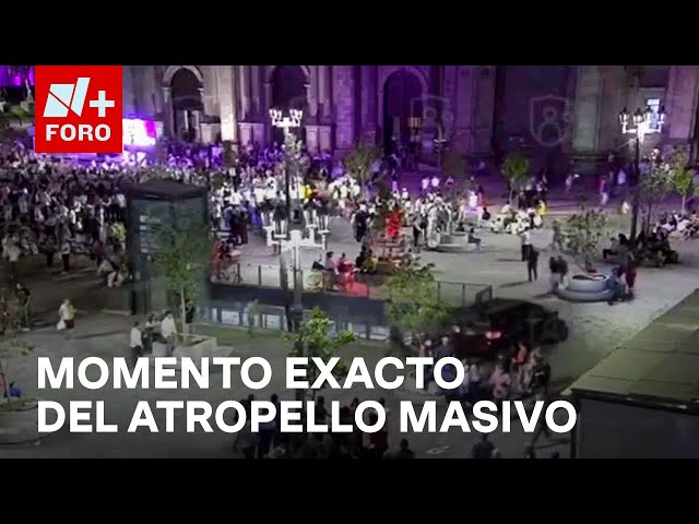 ⁣Momento en que camioneta arrolla a decenas de fieles en la Catedral de Guadalajara - Las Noticias