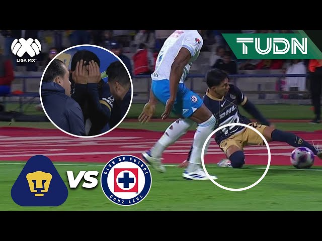 ⁣Entró de cambio y se LESIONA a los 25 segundos | Pumas 0-2 Cruz Azul | Liga Mx -AP2024 - J14 | TUDN