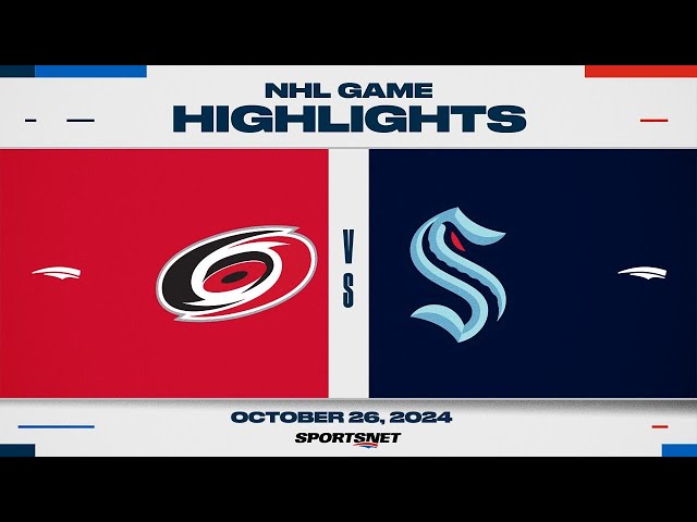 ⁣NHL Highlights | Hurricanes vs. Kraken - October 26, 2024