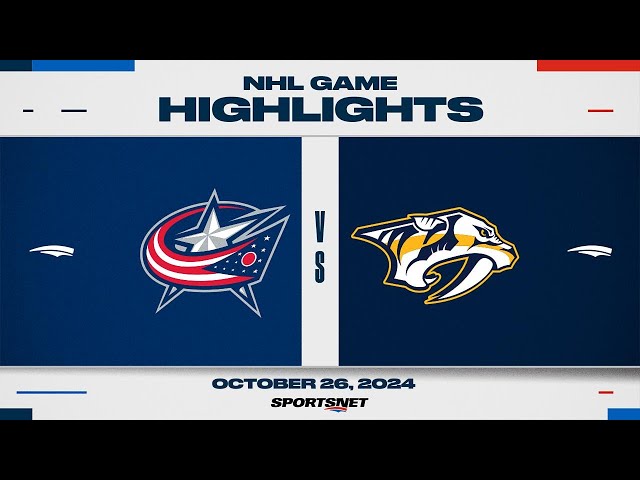 ⁣NHL Highlights | Blue Jackets vs. Predators - October 26, 2024