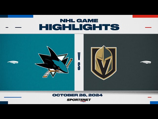 ⁣NHL Highlights | Sharks vs. Golden Knights - October 26, 2024