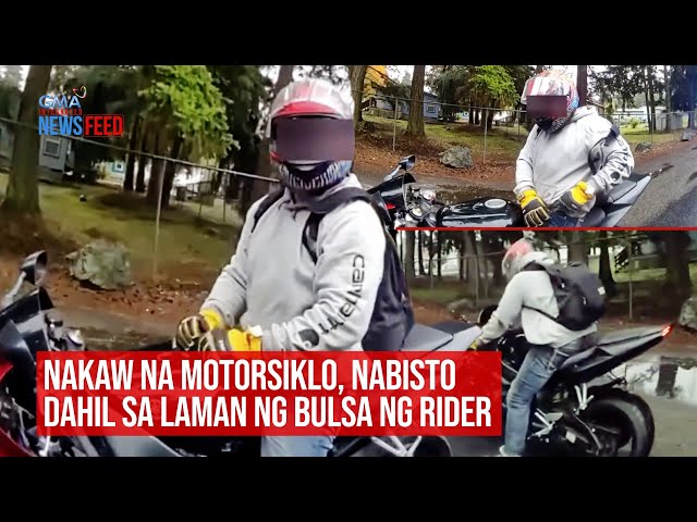 ⁣Nakaw na motorsiklo, nabisto dahil sa laman ng bulsa ng rider | GMA Integrated Newsfeed