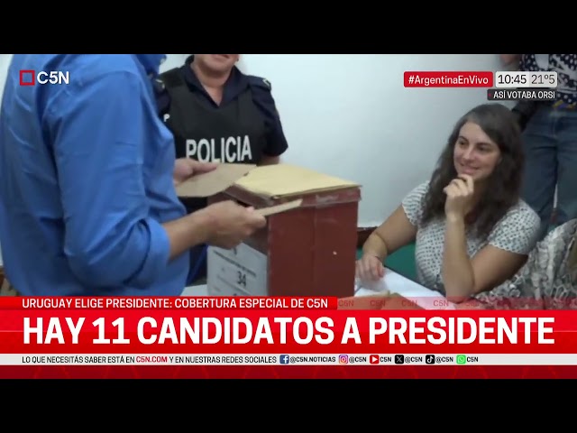 ⁣ELECCIONES en URUGUAY: VOTÓ YAMANDÚ ORSI, CANDIDATO del FRENTE AMPLIO